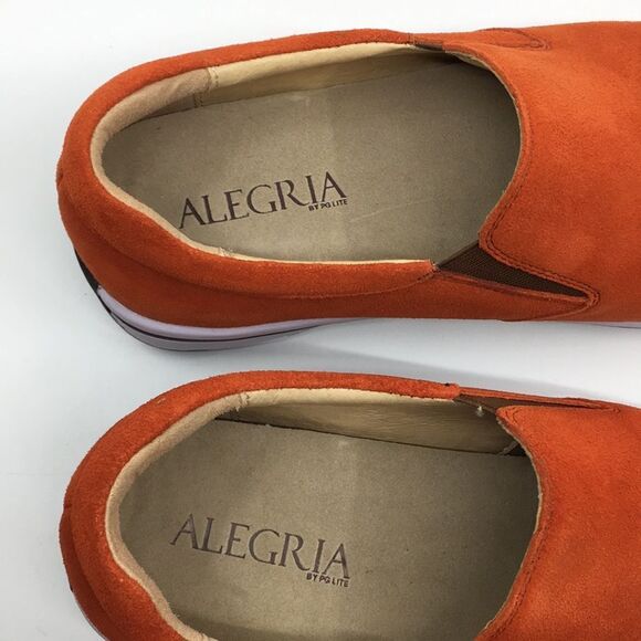 NIB Alegria Aaron Orange Suede Slip On Shoes - Size 43 EU 9.5 US (W US 13) main image 6